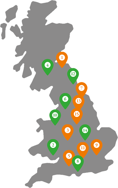 Nottingham and UK delivery coverage map