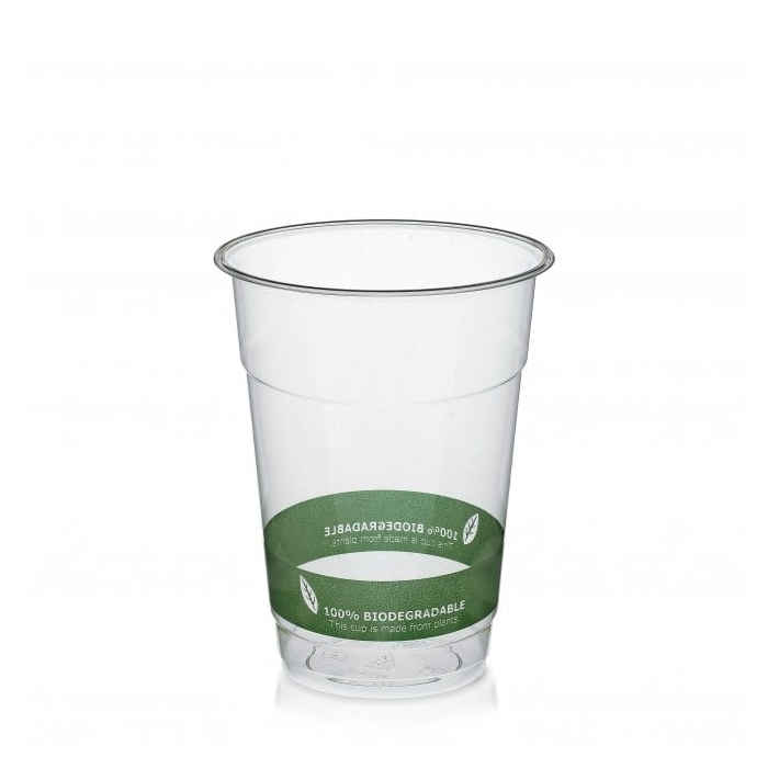 9oz PLA Bioplastic Cup Green Stripe