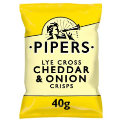 Pipers Lye Cross Cheddar & Onion Crisps