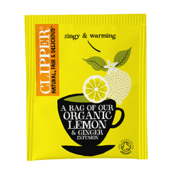 Clipper Organic Infused Lemon Ginger Envelope Tea