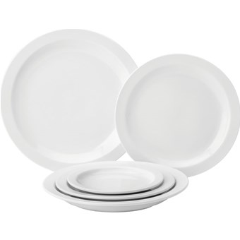 Utopia Pure White Narrow Rim Plate- 16.7cm