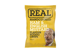 Real Hand Cooked Ham & English Mustard Flavour Potato Crisps