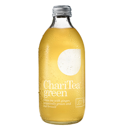 Organic ChariTea Real Brewed Green Iced Tea with Ginger and Honey Glass