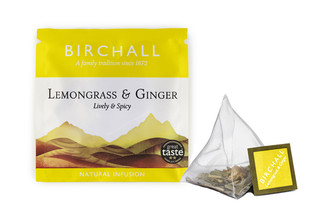 Birchall Lemongrass & Ginger Enveloped Mesh Pyramid Tea Bags