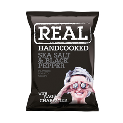Real Crisps Sea Salt and Black Pepper Flavour Hand Cooked Potato Crisps