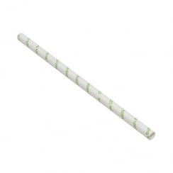 Paper Straw (Green Text) - 210mm x 8mm