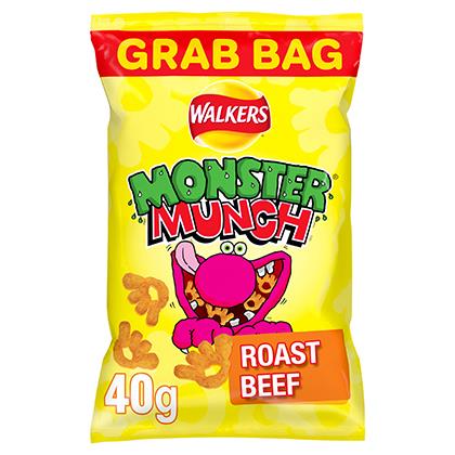 Walkers Crisps Monster Munch Roast Beef Snacks Crisps