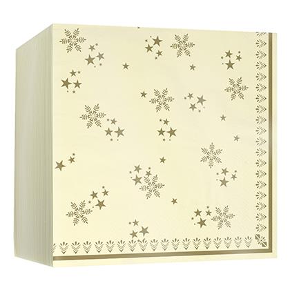 Christmas Snowflake Gold Napkin 40cm 2ply