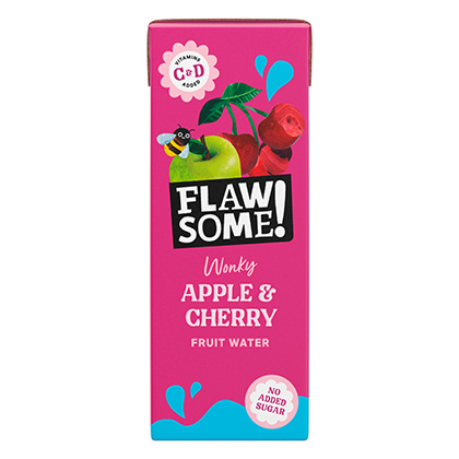 Flawsome! Apple & Sour Cherry Wonky Fruit Water Carton