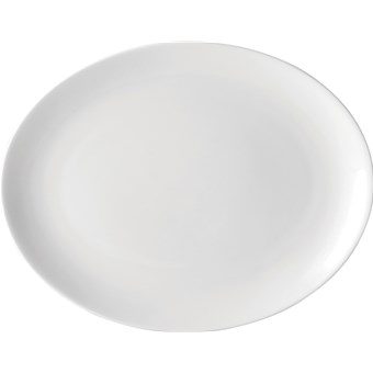 Utopia Pure White Oval Plate- 25cm