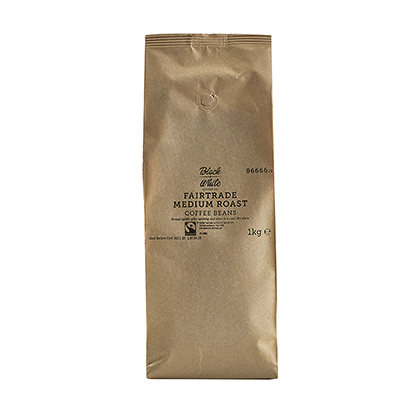 Black + White Coffee Co. Fairtrade Medium Roast Coffee Beans