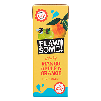 Flawsome! Apple Mango & Orange Wonky Fruit Water Carton 